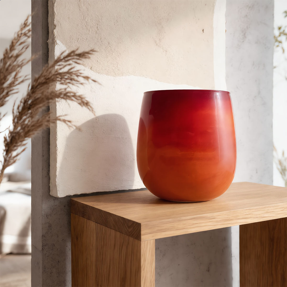Swirl Vaas Oranje / Rood