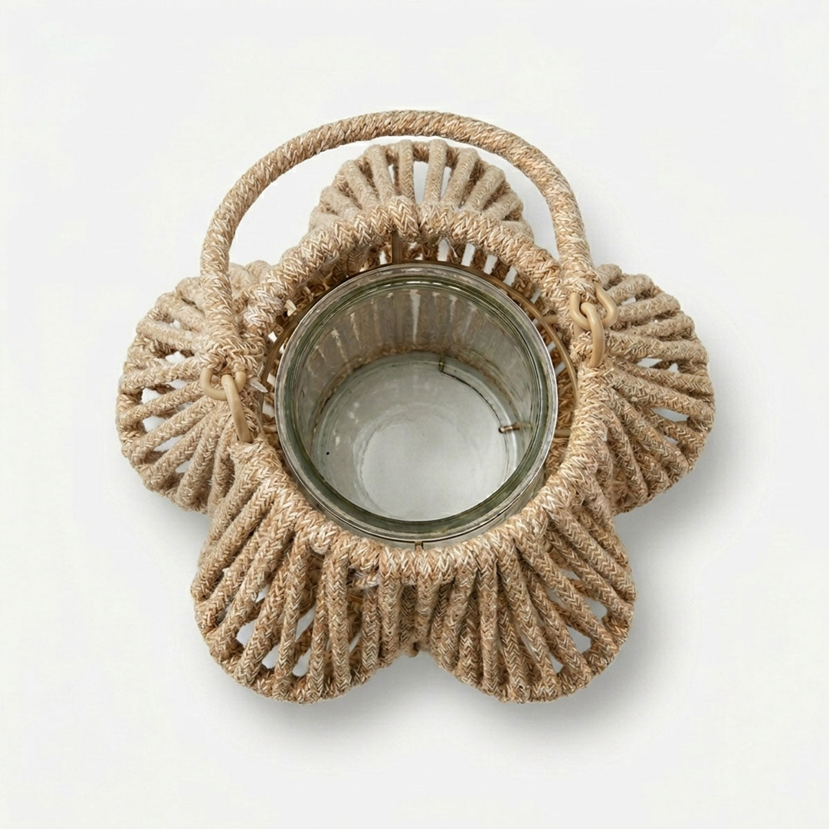 Cruz Windlicht Bloem Beige Klein