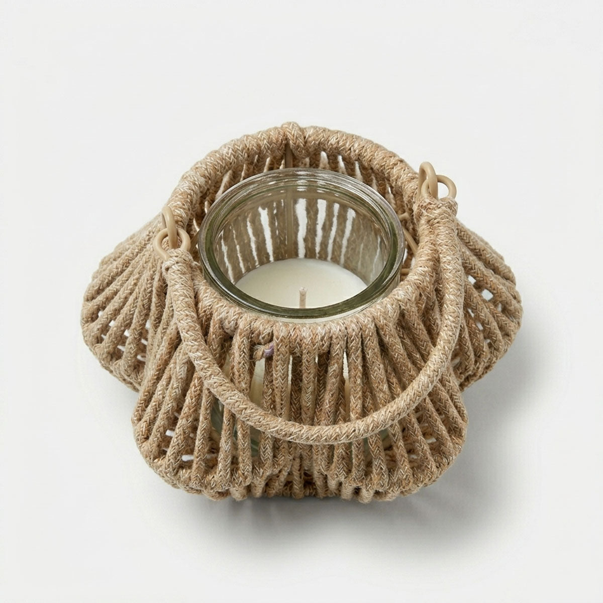 Cruz Windlicht Bloem Beige Klein