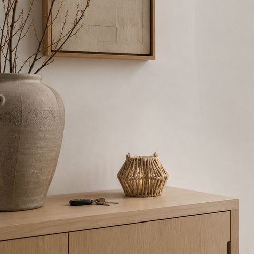 Cruz Windlicht Bloem Beige Klein