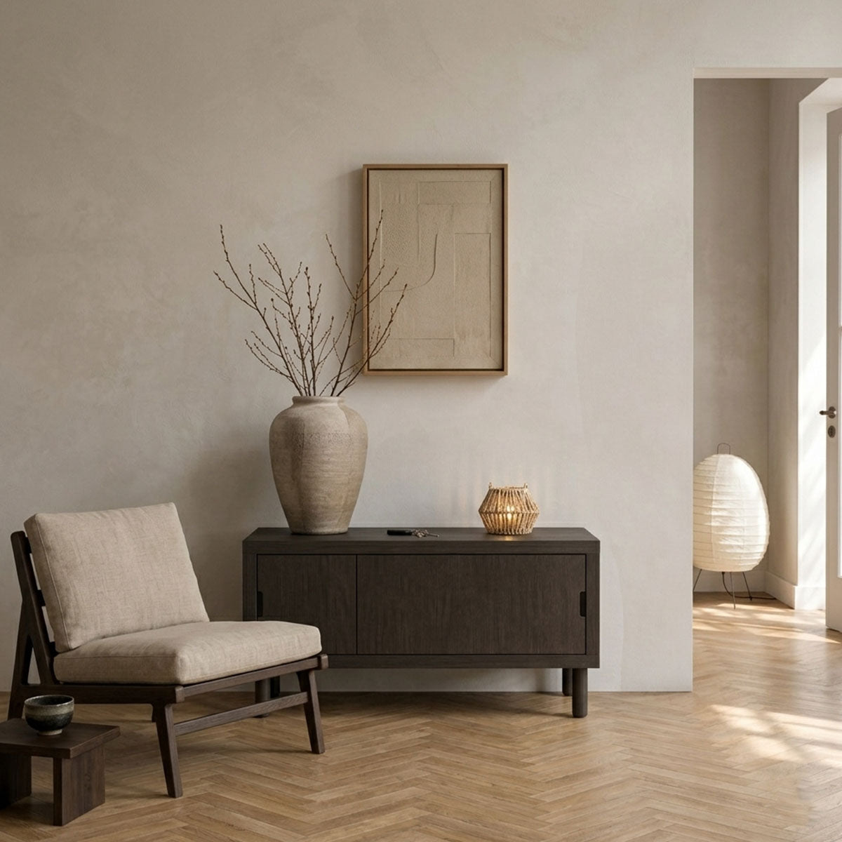 Cruz Windlicht Bloem Beige Klein