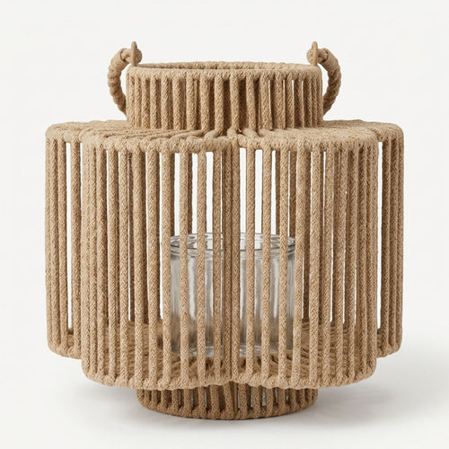 Cruz Windlicht Bloem Beige