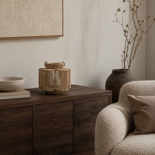 Cruz Windlicht Bloem Beige