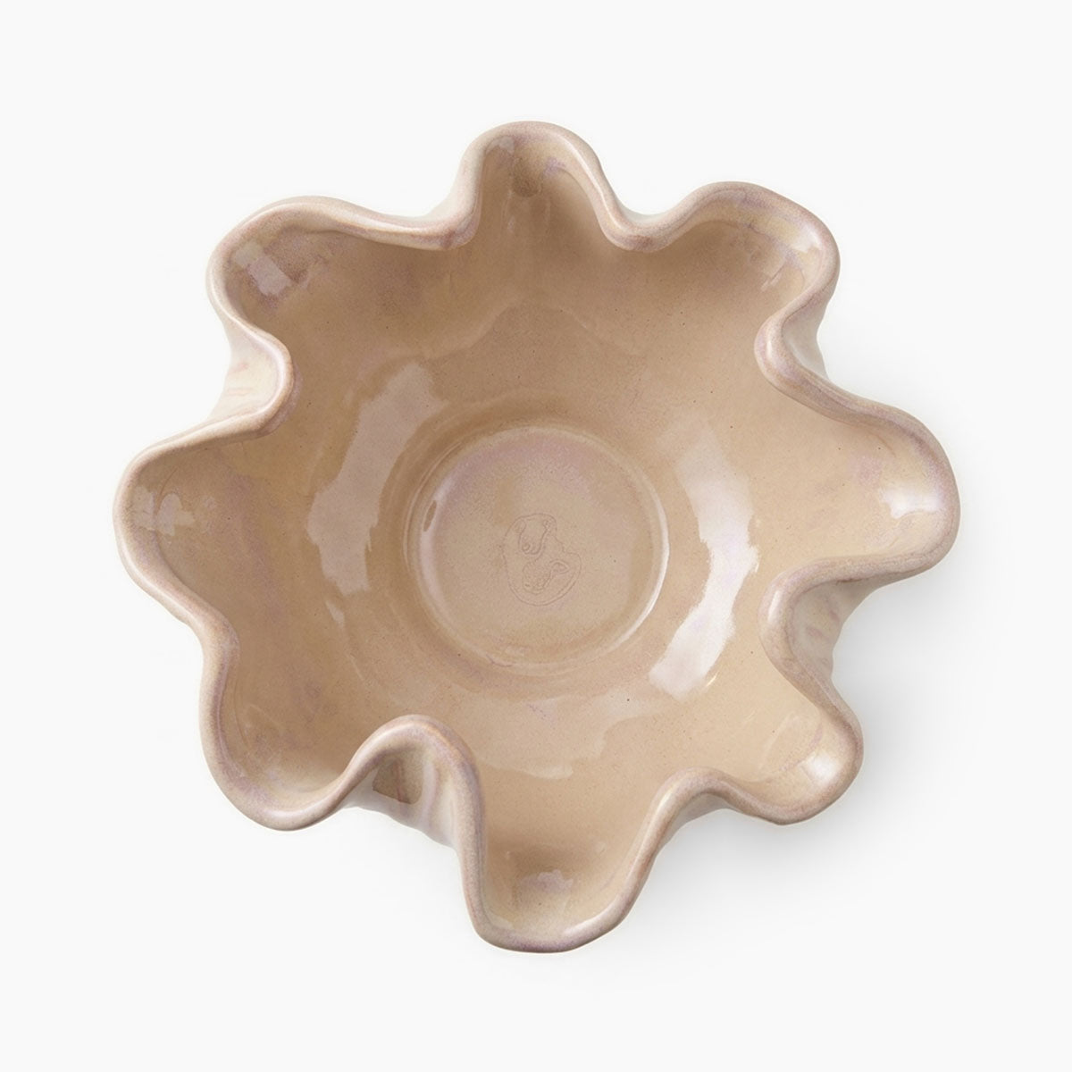 Twirl Schaal Keramiek - Beige - ⌀ 25 cm