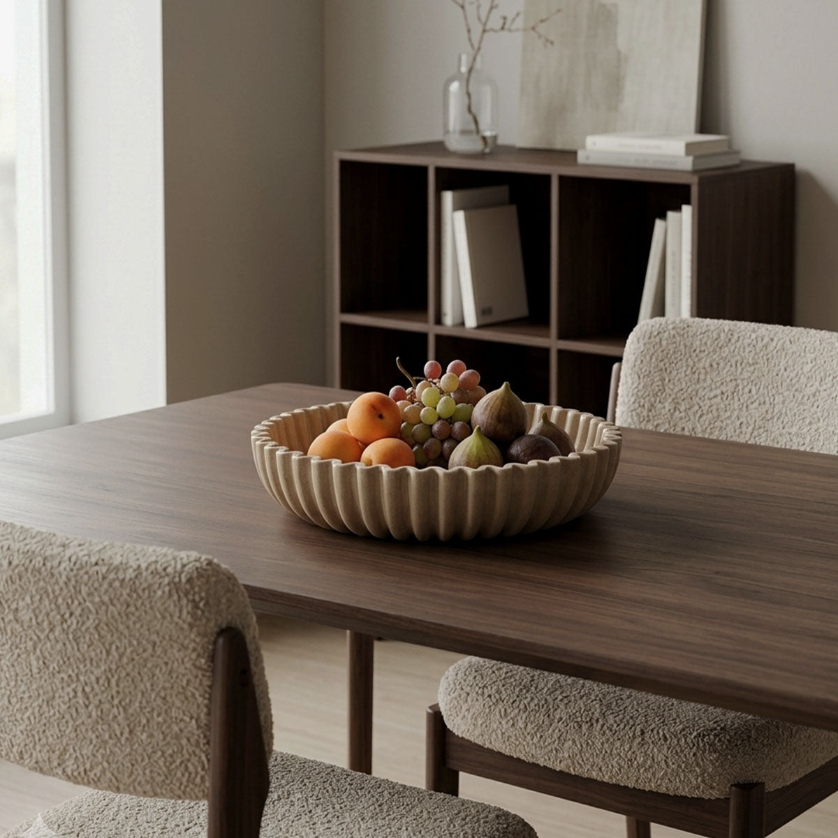Ribbel Schaal Beige