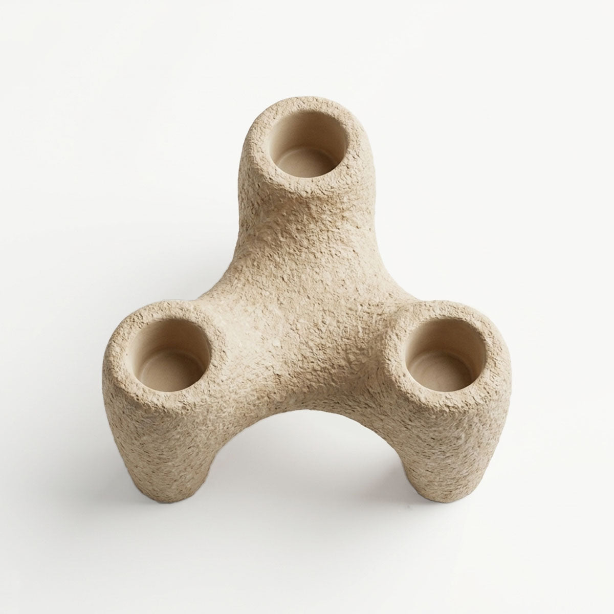 Axis Kandelaar Keramiek - Beige - L x 13,5 x B 13,5 x H 18 cm