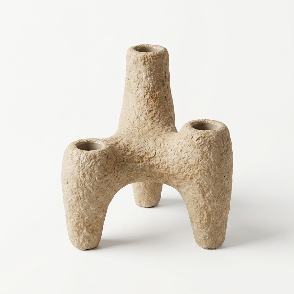 Axis Kandelaar Keramiek - Beige - L x 13,5 x B 13,5 x H 18 cm