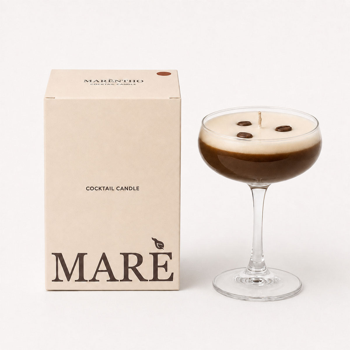 Espresso Martini Cocktail Kaars - Bruin - H 15,5 cm