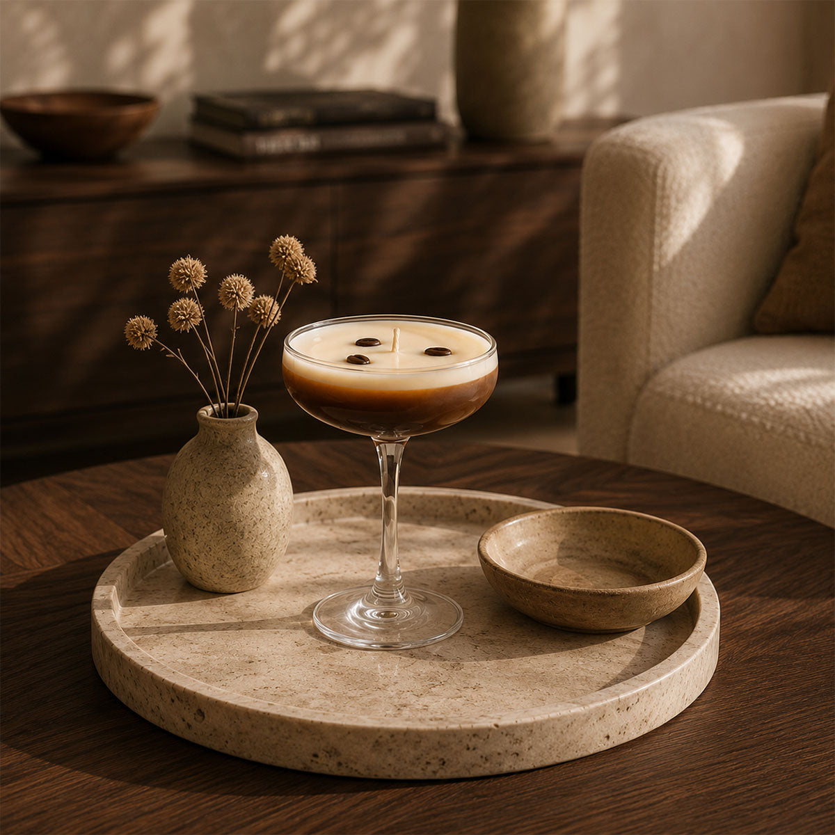 Espresso Martini Cocktail Kaars - Bruin - H 15,5 cm