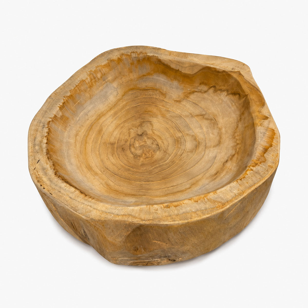 Erosie Schaal Massief Hout - Bruin - ⌀ 30 cm