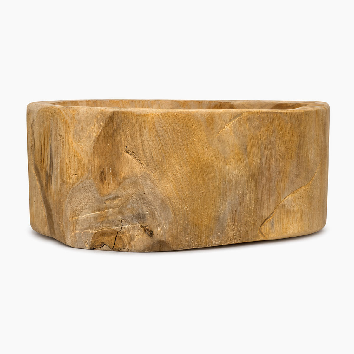 Erosie Schaal Massief Hout - Bruin - ⌀ 30 cm