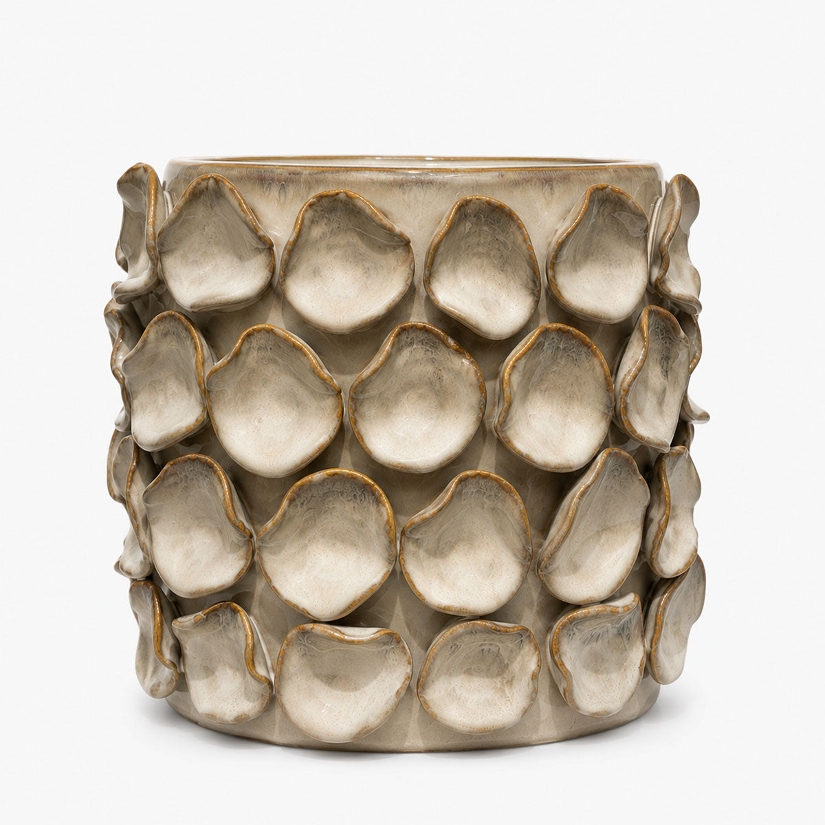 Stonew Reliëf Plantenpot Aardewerk - Taupe/Bruin - ⌀ 23 cm