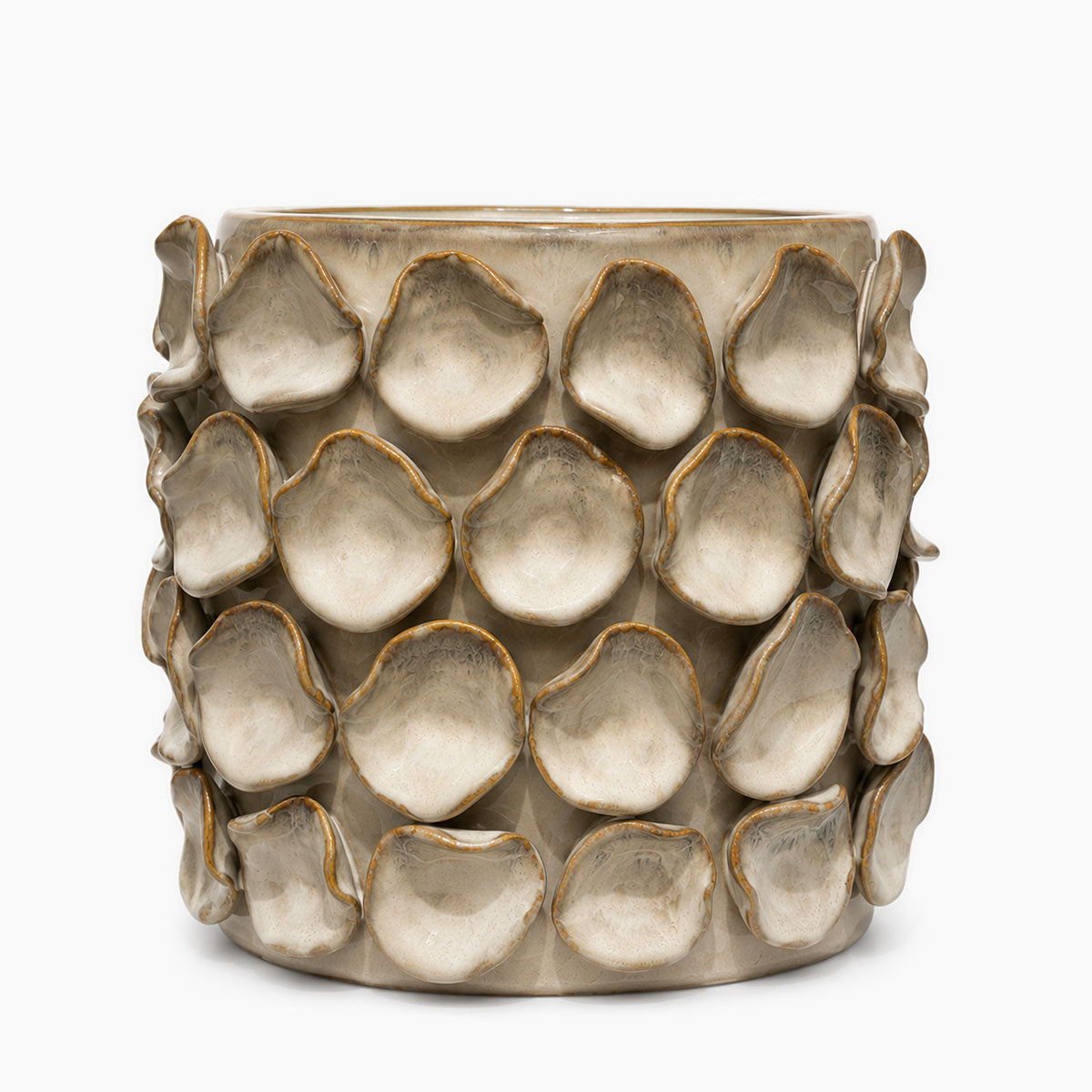 Stonew Reliëf Plantenpot Aardewerk - Taupe/Bruin - ⌀ 23 cm
