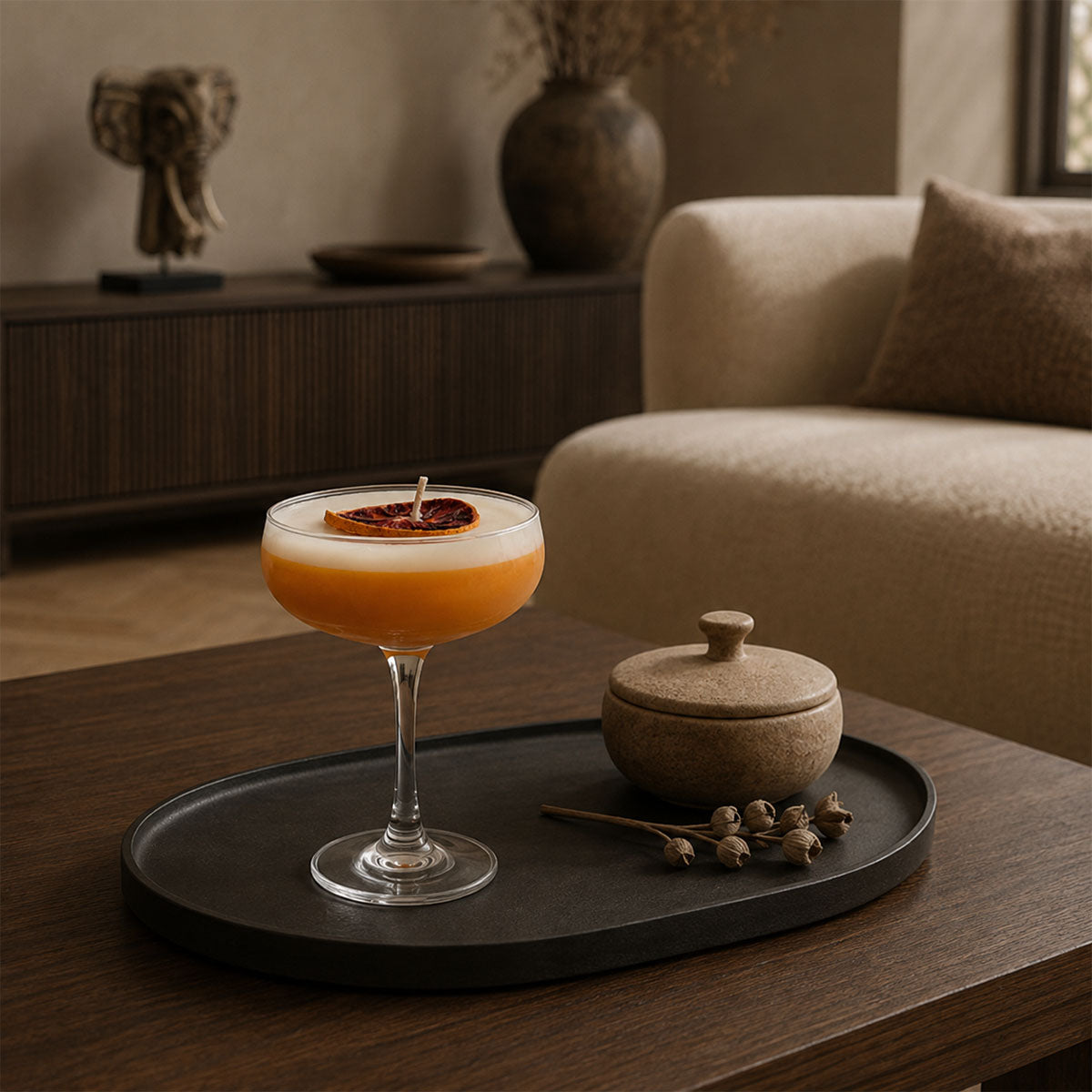 Pornstar Martini Cocktail Kaars - Oranje - H 15,5 cm