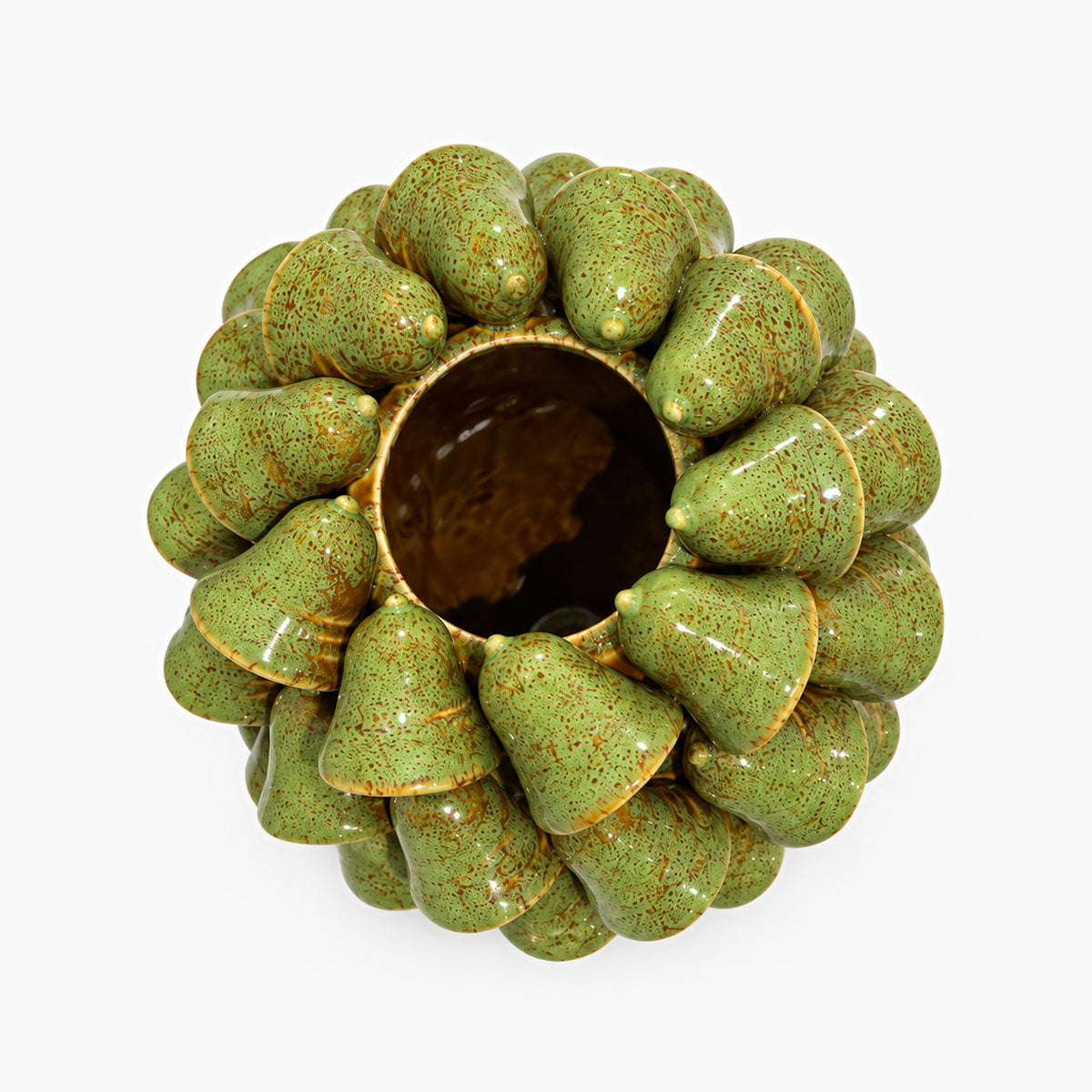 Bell Vaas Aardewerk - Groen - H 25 cm