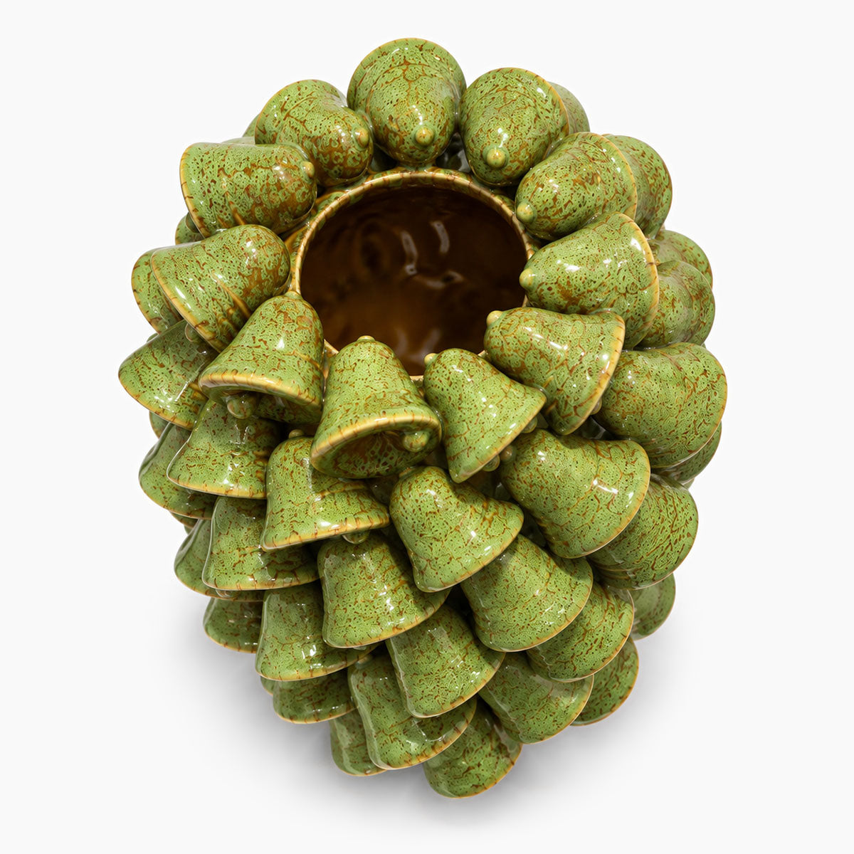 Bell Vaas Aardewerk - Groen - H 25 cm