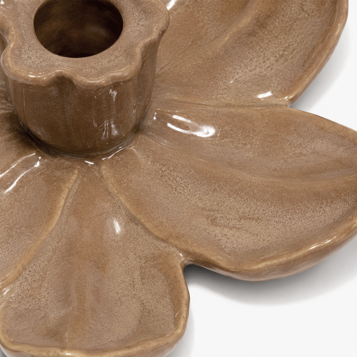 Bloem Kandelaar Keramiek - Bruin/Beige - ⌀ 17 cm