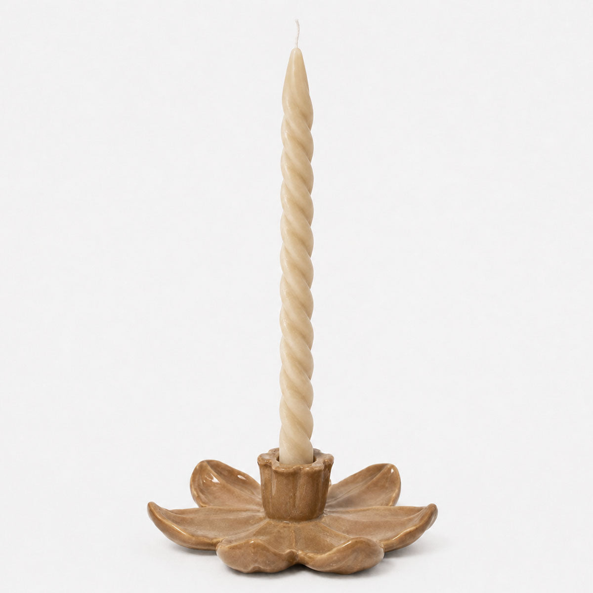 Bloem Kandelaar Keramiek - Bruin/Beige - ⌀ 17 cm
