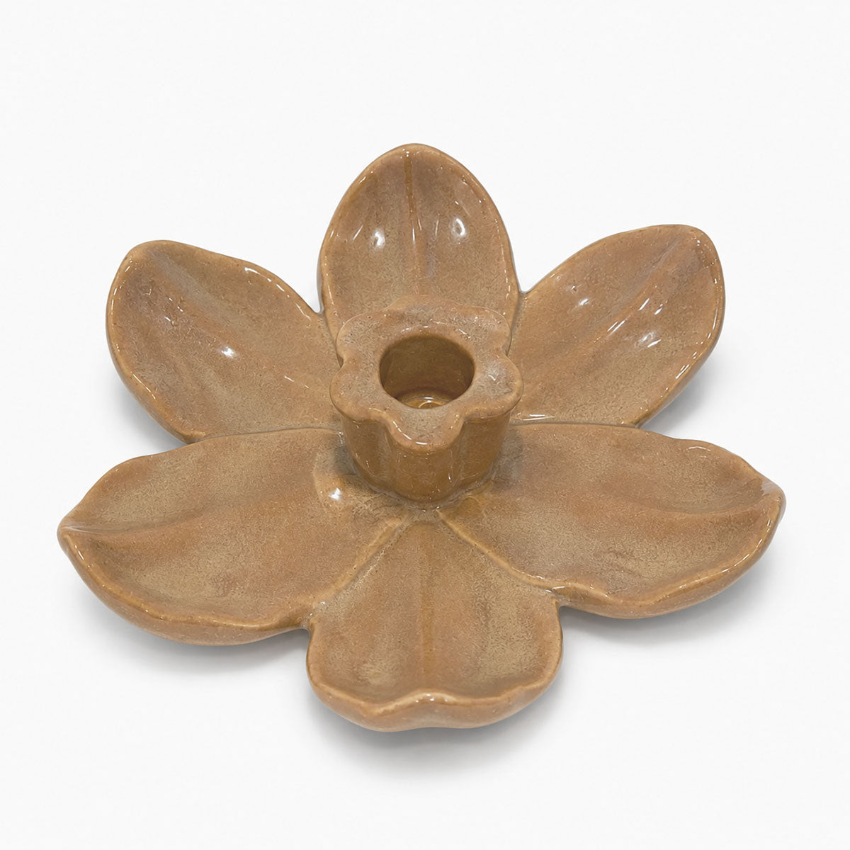 Bloem Kandelaar Keramiek - Bruin/Beige - ⌀ 17 cm