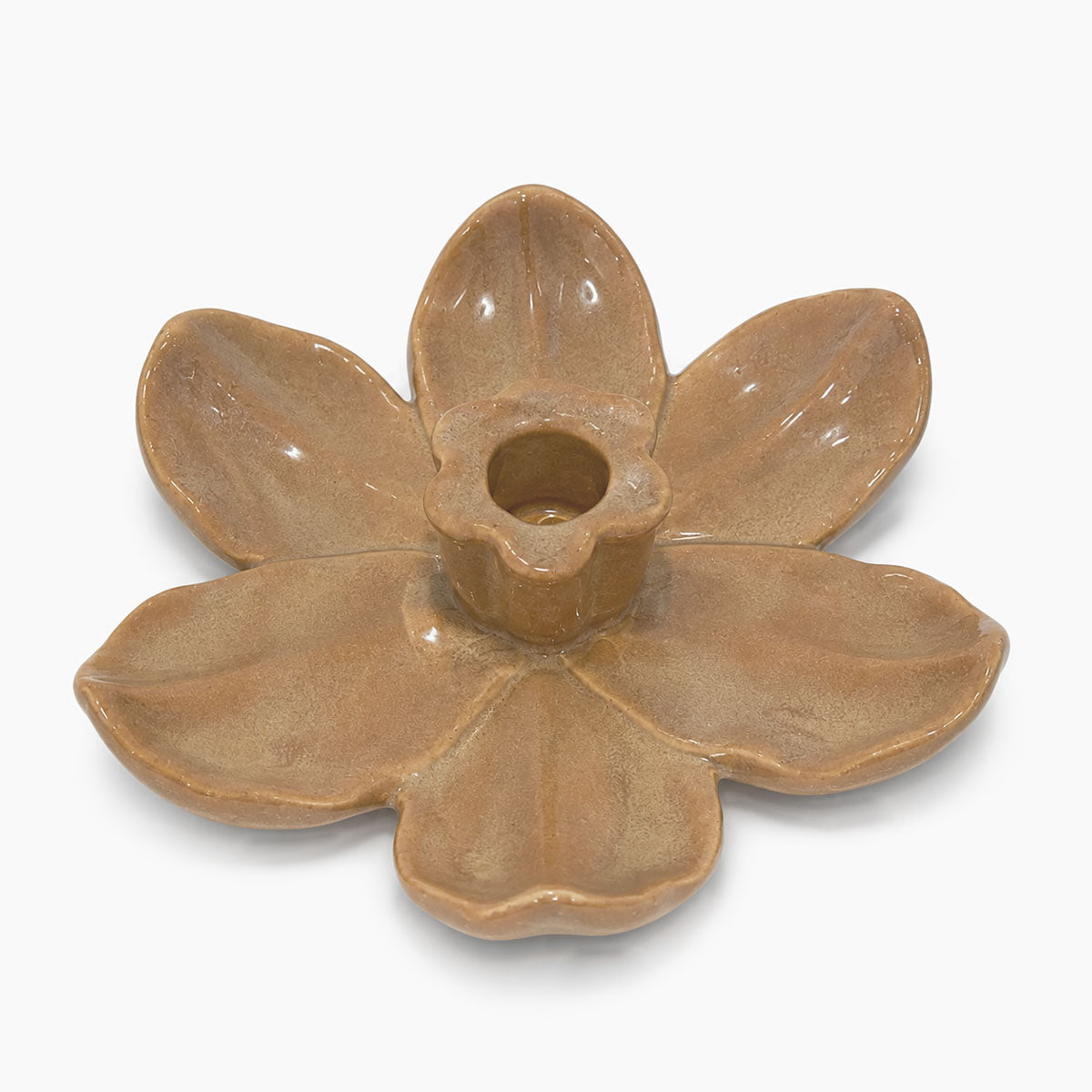 Bloem Kandelaar Keramiek - Bruin/Beige - ⌀ 17 cm