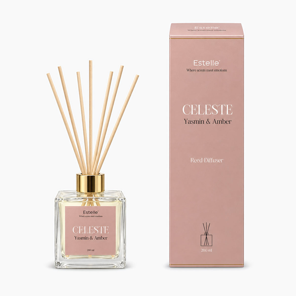 Estelle - Celeste Geurstokjes - Yasmin & Amber - 200 ml