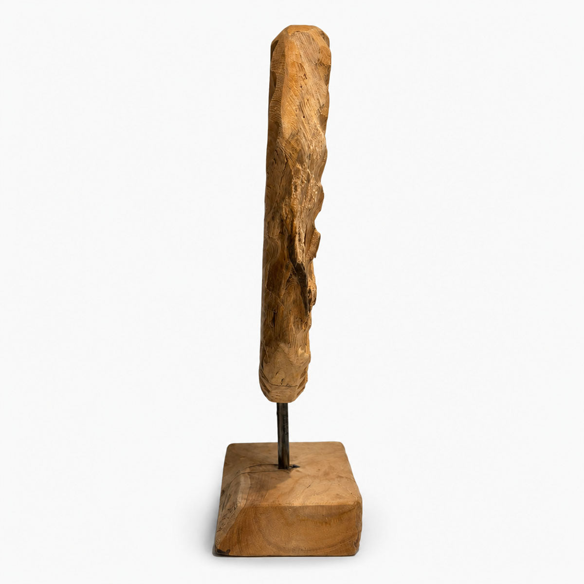 Hart op Standaard Hout - Bruin - H 35 cm
