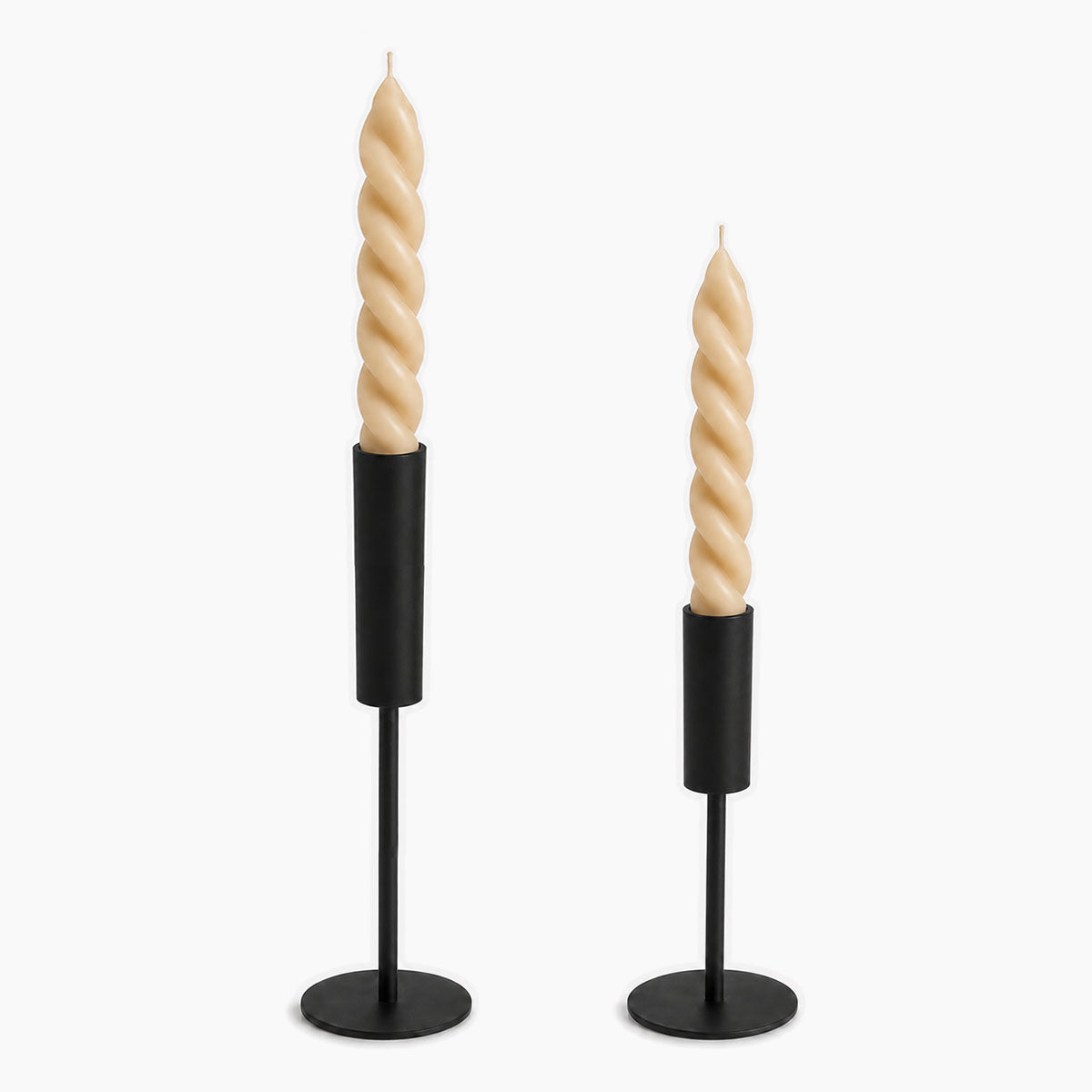 Jellicoe Kandelaars Staal - Zwart - Set van 2