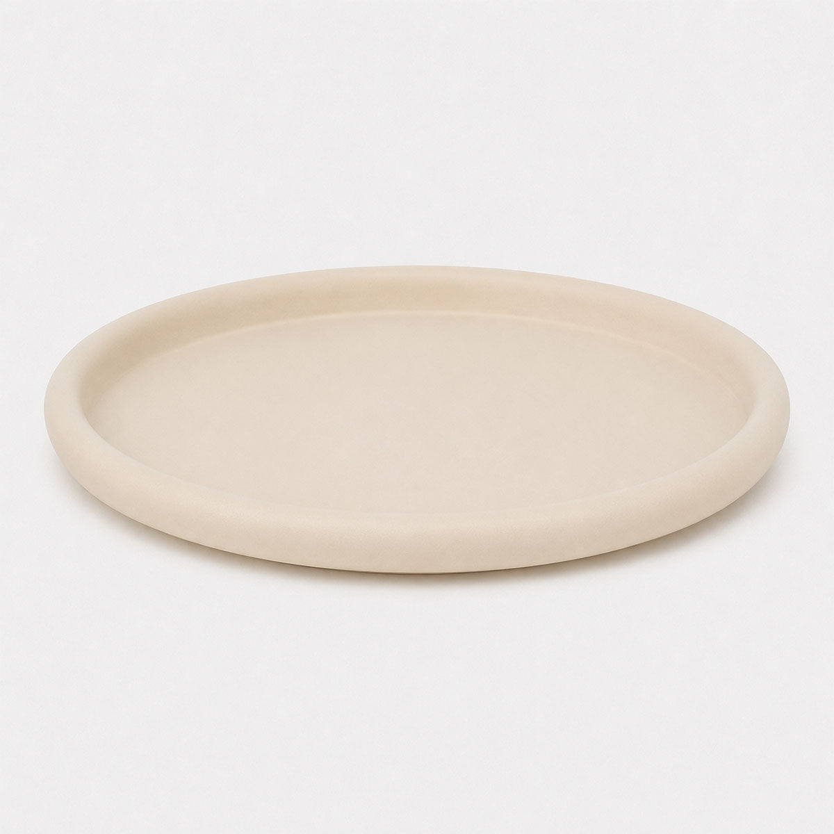Matteus Japandi Dienblad Metaal - Crème - Ø 33,5 x H 3 cm