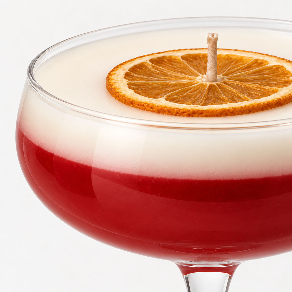 French Martini Cocktail Kaars - Rood - H 15,5 cm
