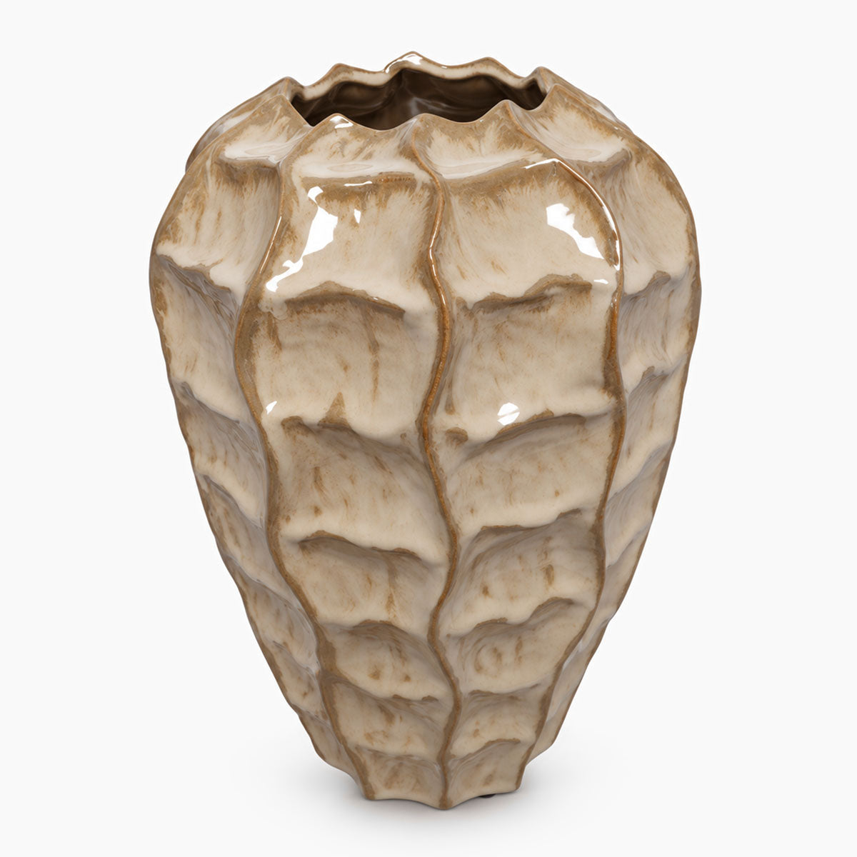 Rialto Vaas Keramiek - Beige - H 30 cm