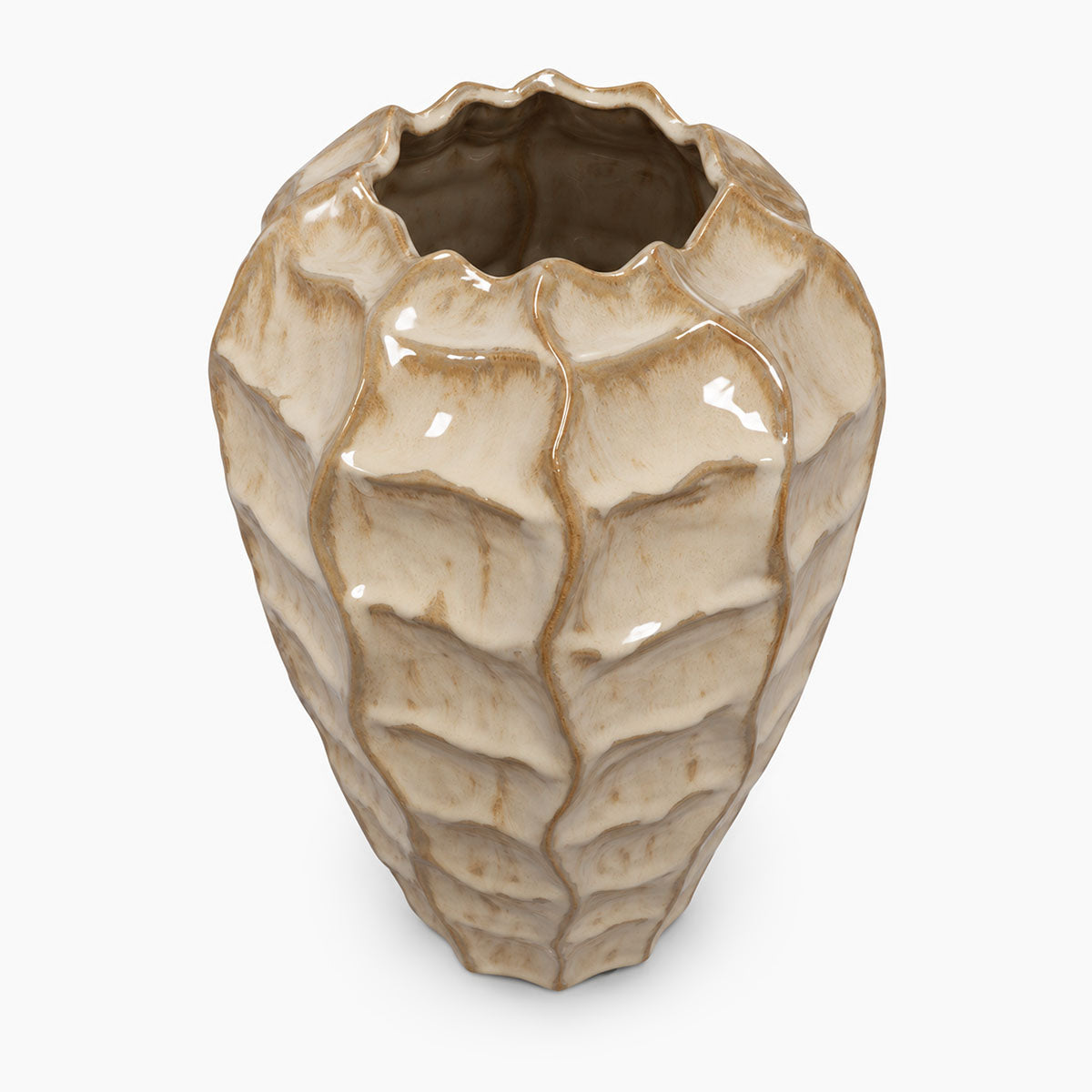 Rialto Vaas Keramiek - Beige - H 30 cm