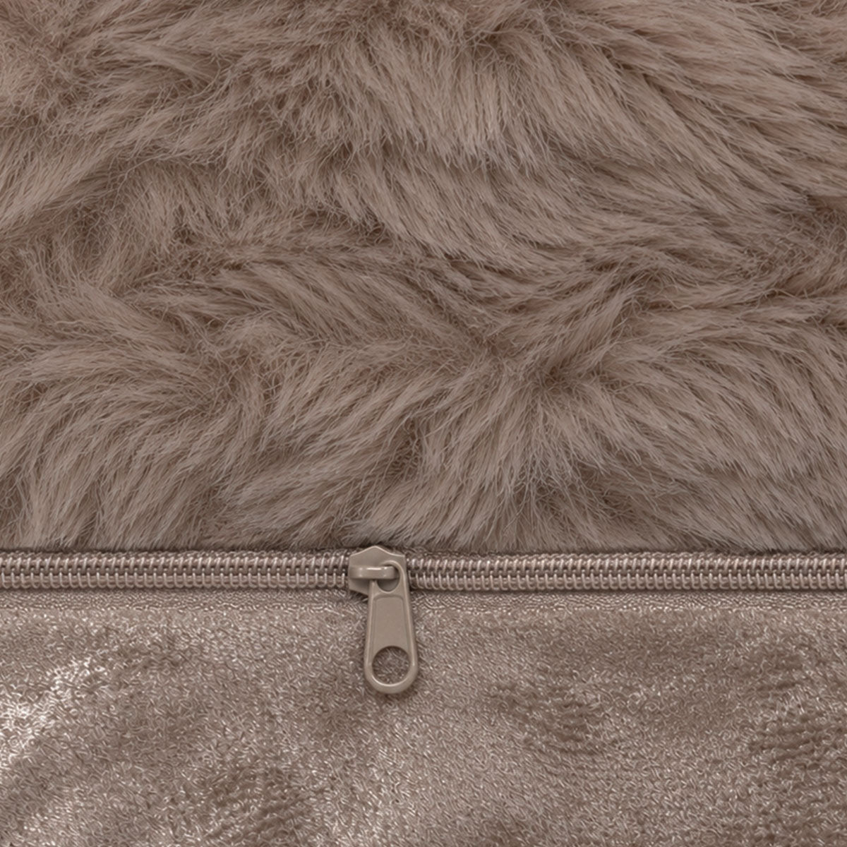 Cosy Sierkussen Imitatiebont - Taupe/Bruin - L 45 x B 45 cm