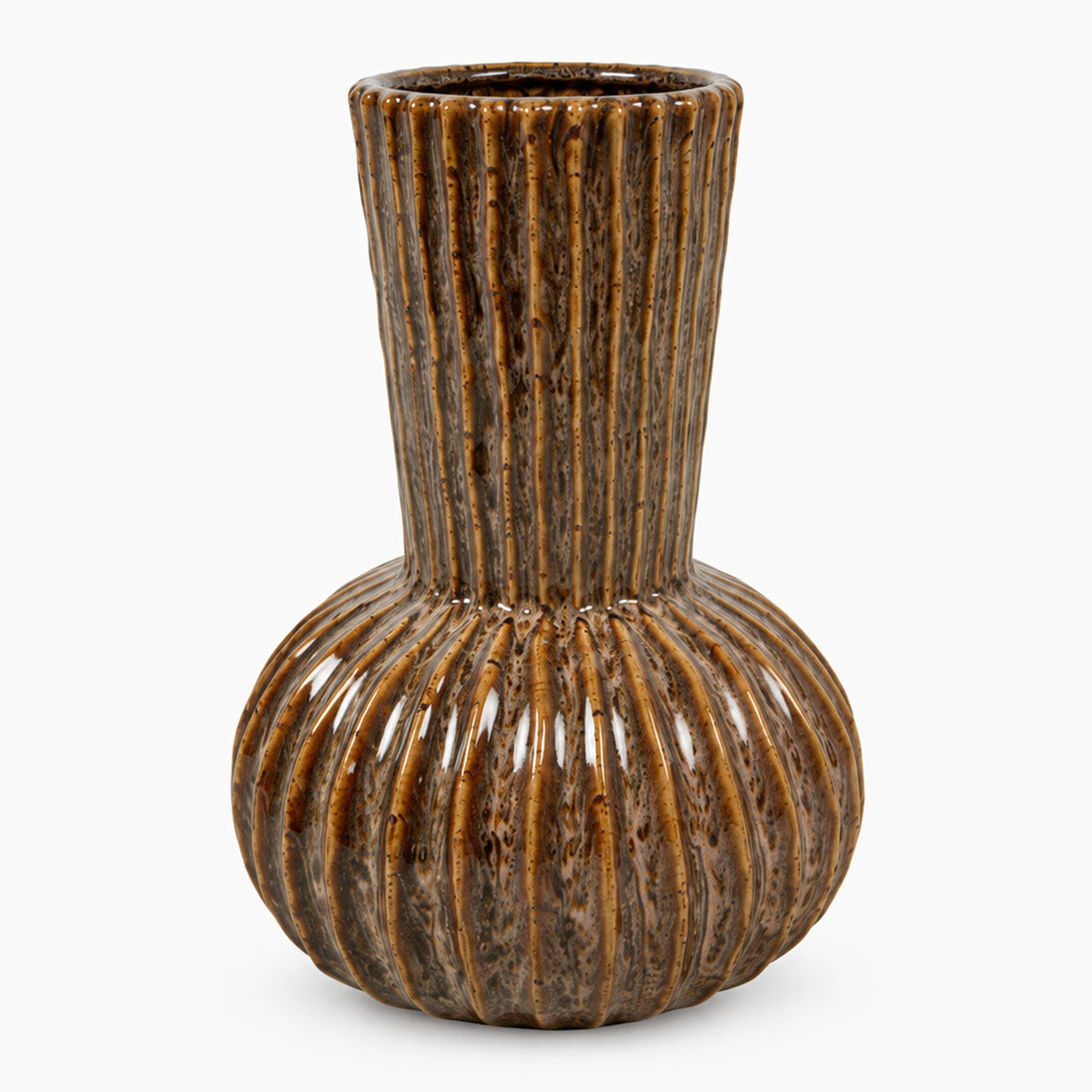 Lenn Vaas Keramiek - Bruin - H 27 cm