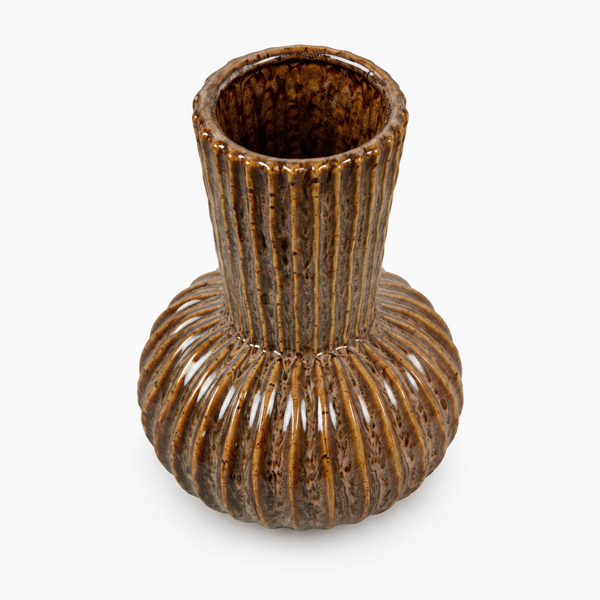 Lenn Vaas Keramiek - Bruin - H 27 cm