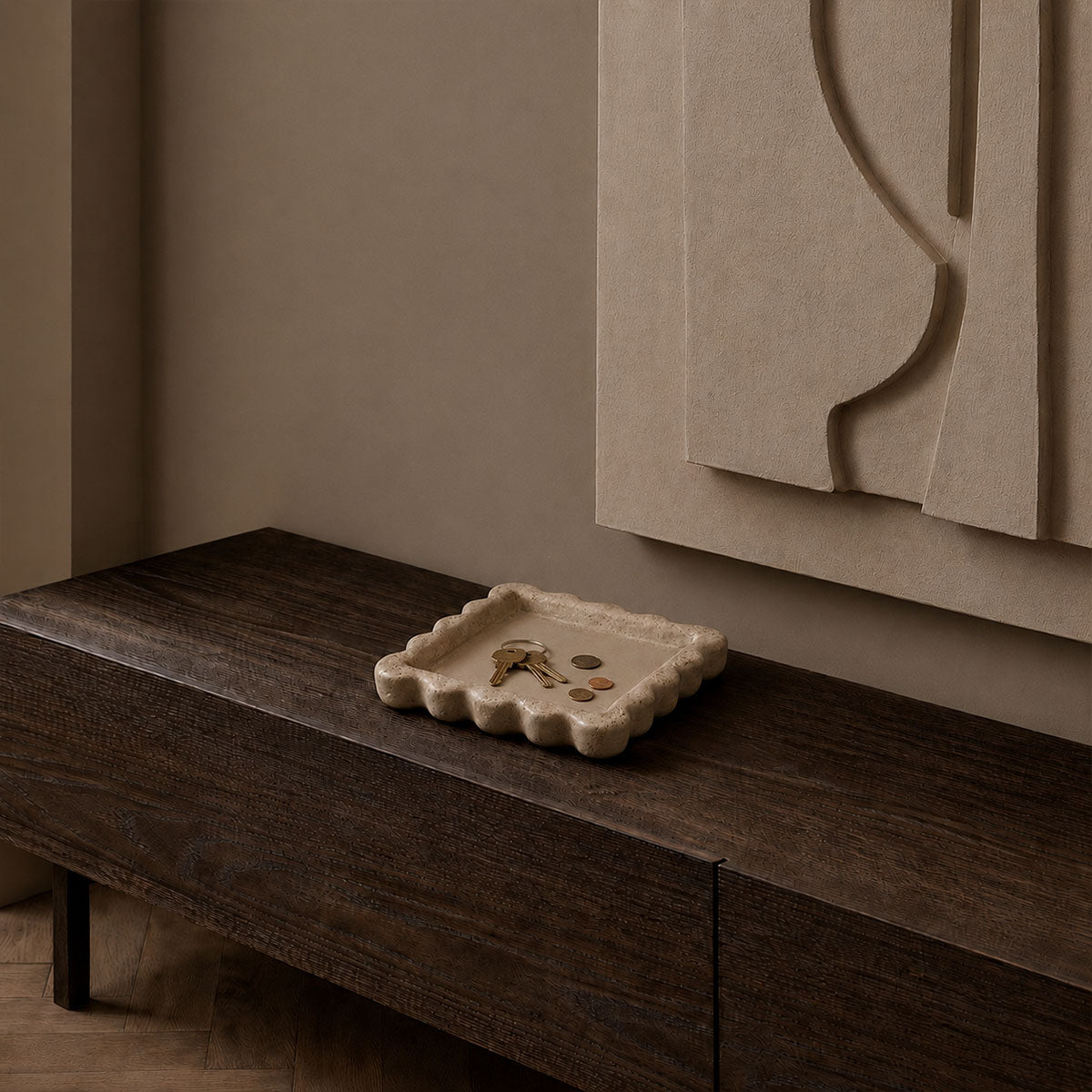 Kartel Dienblad Aardwerk - Beige - L 26 x B 26 x H 3 cm
