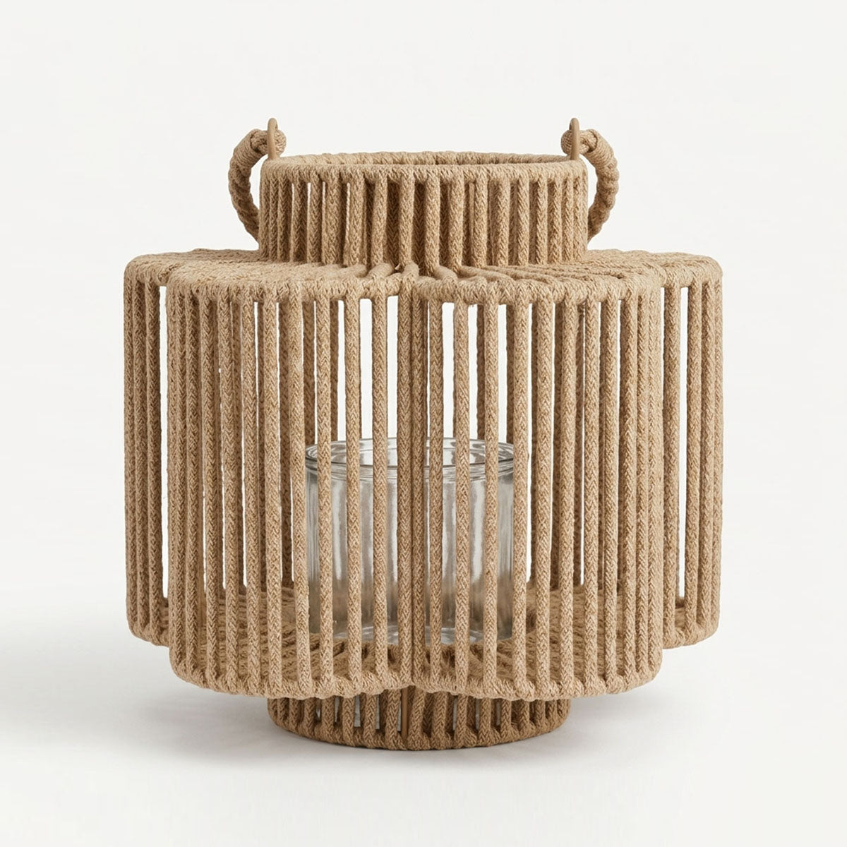 Cruz Bloemvormig Windlicht Groot - Beige - H 20 x Ø 18 cm