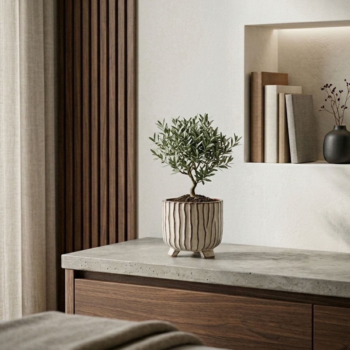 Wormiston Plantenpot Wit / Bruin