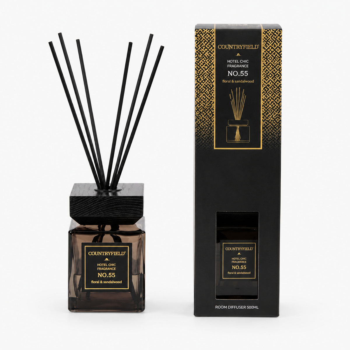 No.55 Geurstokje Antraciet - Floral & Sandalwood - 200 ml