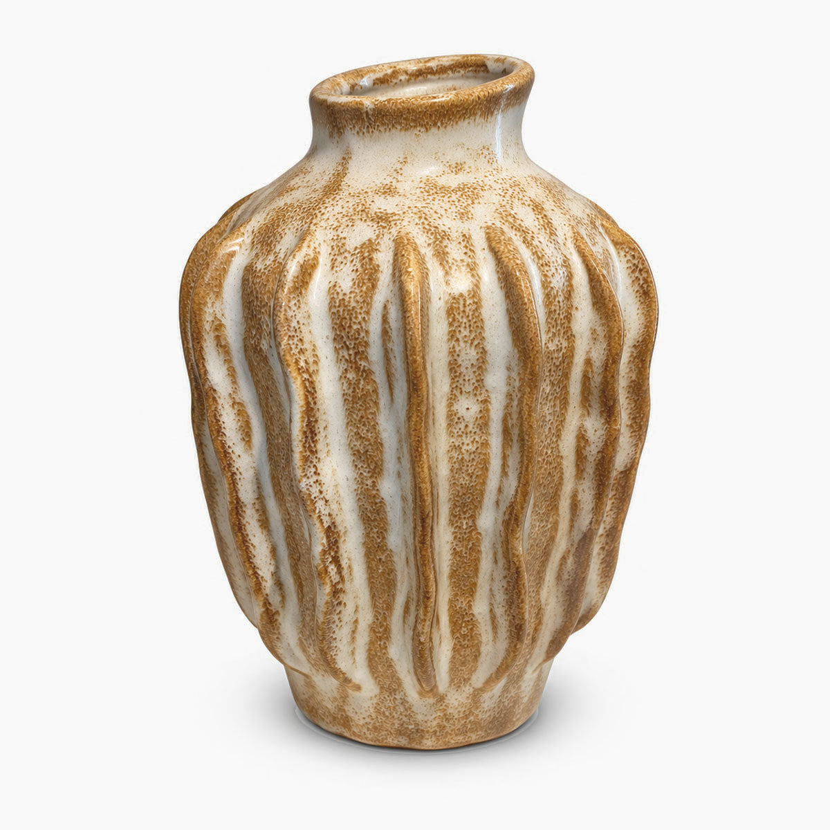 Nori Vaas Keramiek - Crème/Bruin - H 27 cm
