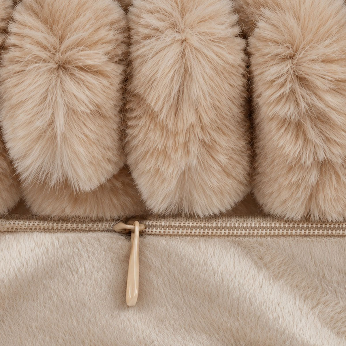 Cosy Sierkussen Ribbel Imitatiebont - Beige - L 45 x B 45 cm