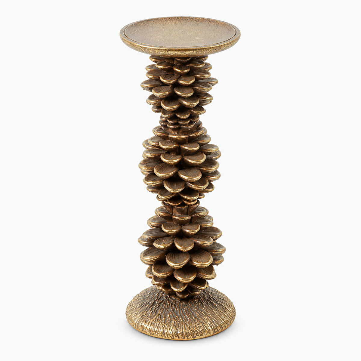 Dennenappels Kandelaar Keramiek - Goud - H 25 cm