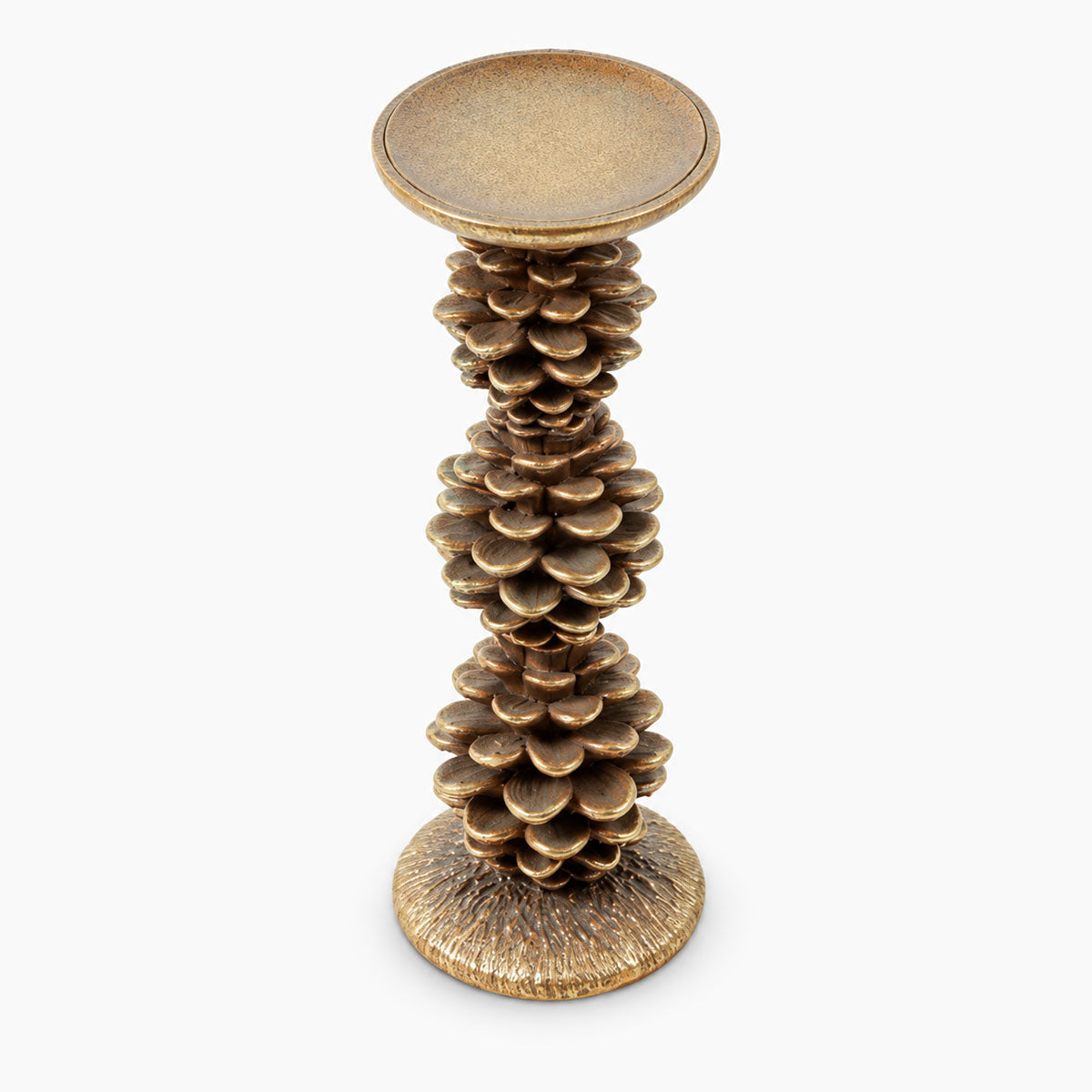 Dennenappels Kandelaar Keramiek - Goud - H 25 cm