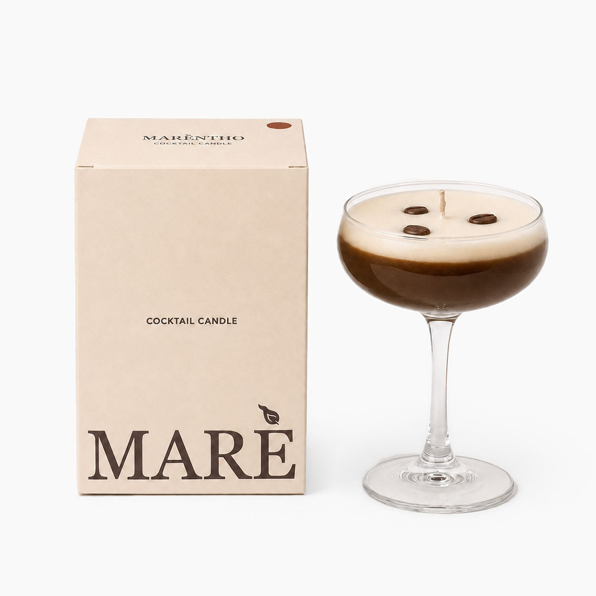 Espresso Martini Cocktail Kaars - Bruin - H 15,5 cm