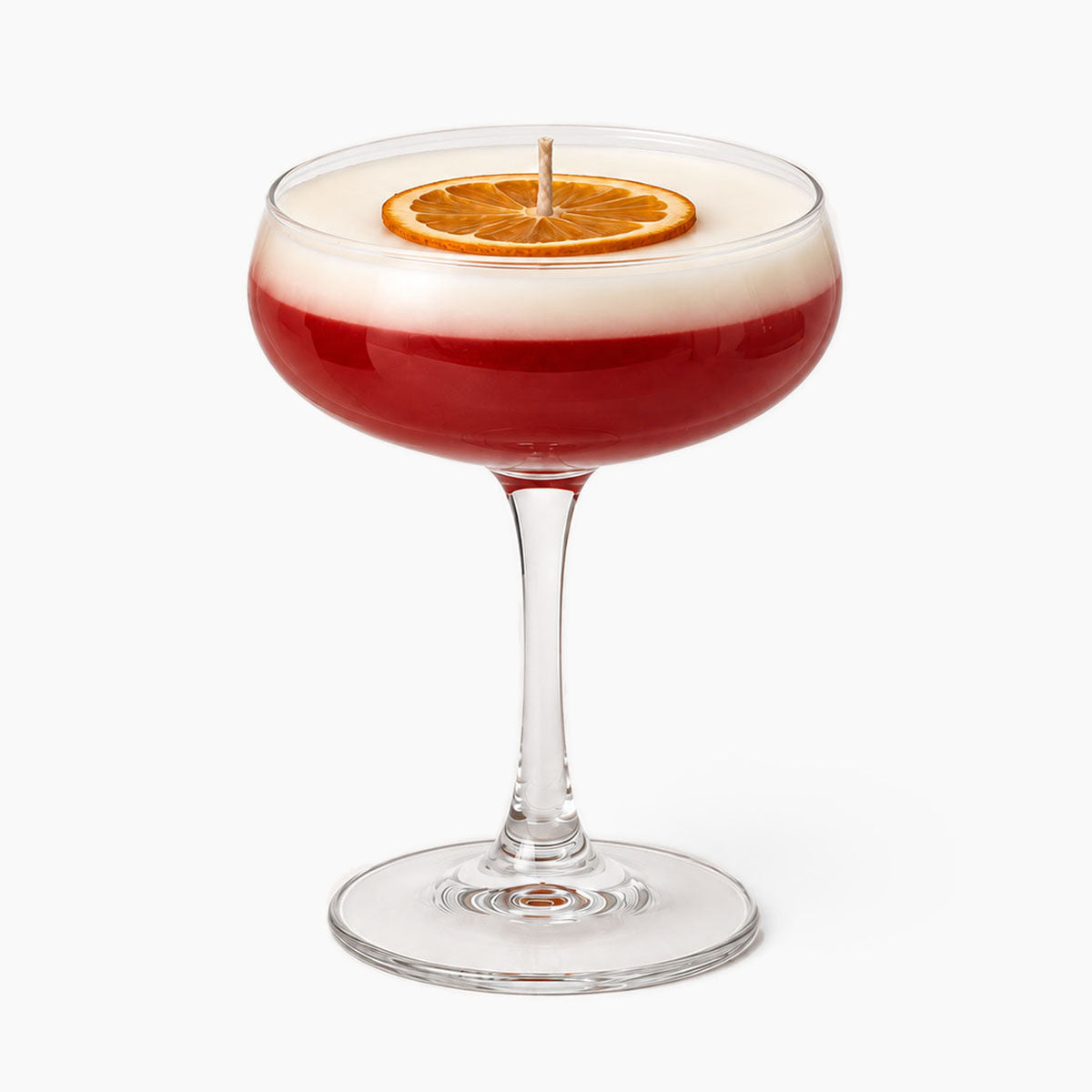 French Martini Cocktail Kaars - Rood - H 15,5 cm