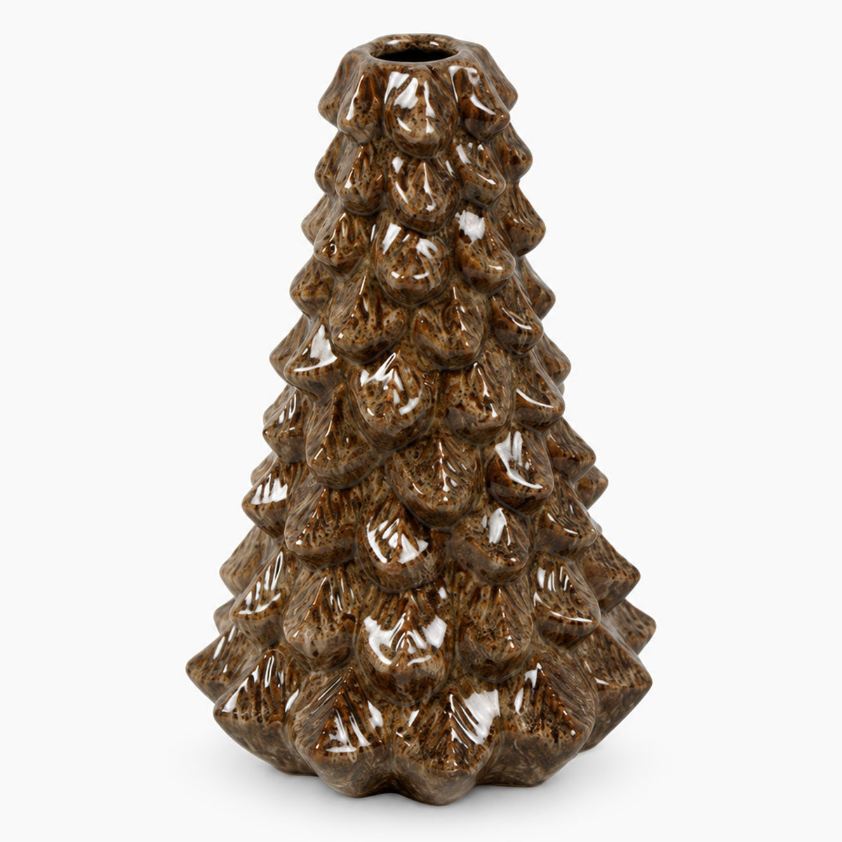 Picea Kerstboom Vaas - Keramiek - Bruin - H 32 cm