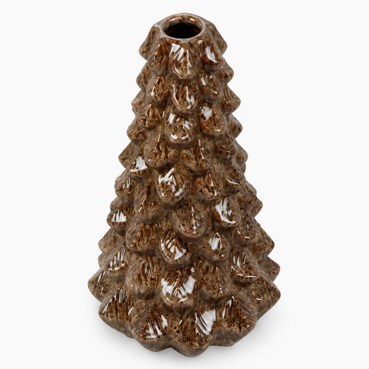 Picea Kerstboom Vaas - Keramiek - Bruin - H 32 cm