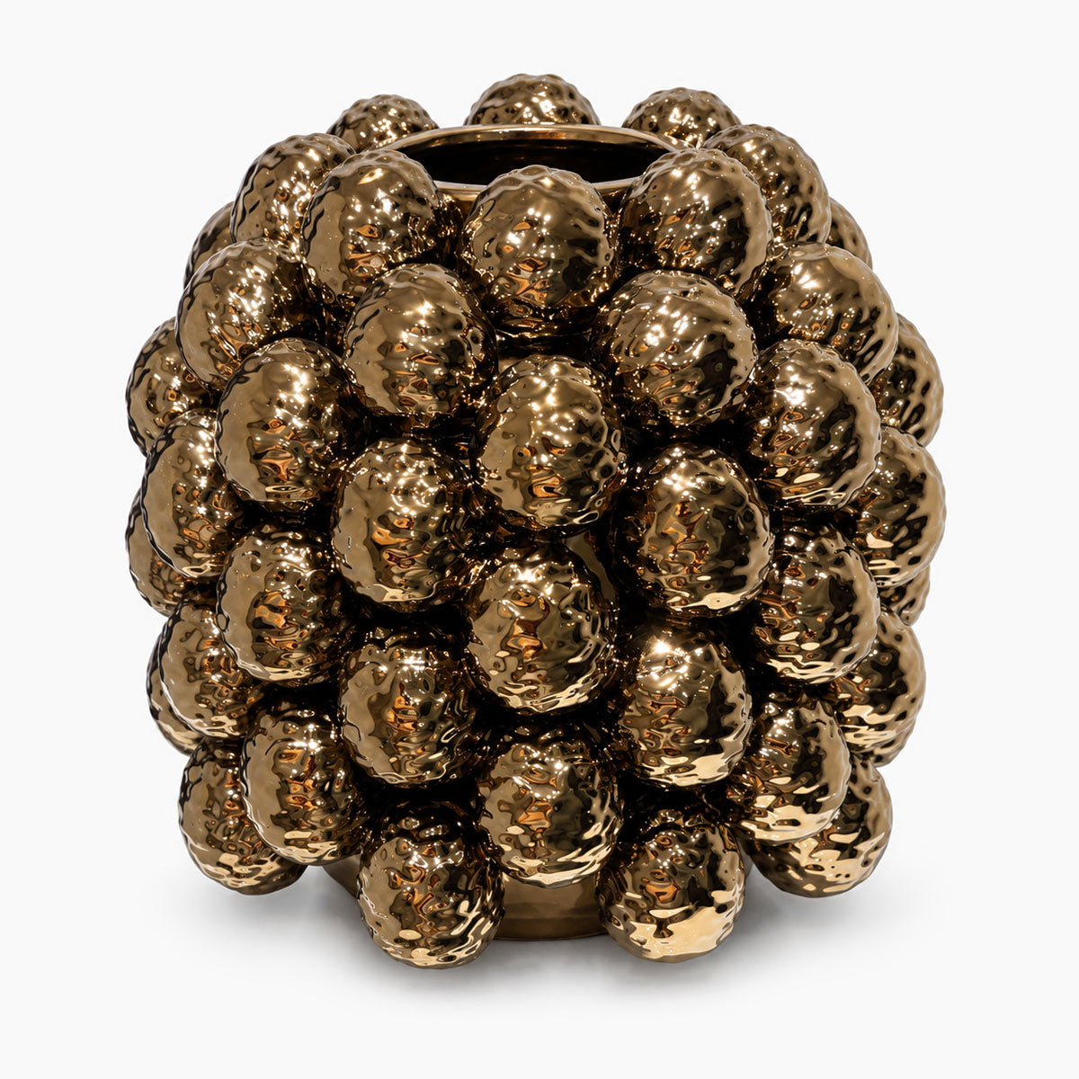 Pine Vaas Keramiek - Brons/Goud - H 23 cm