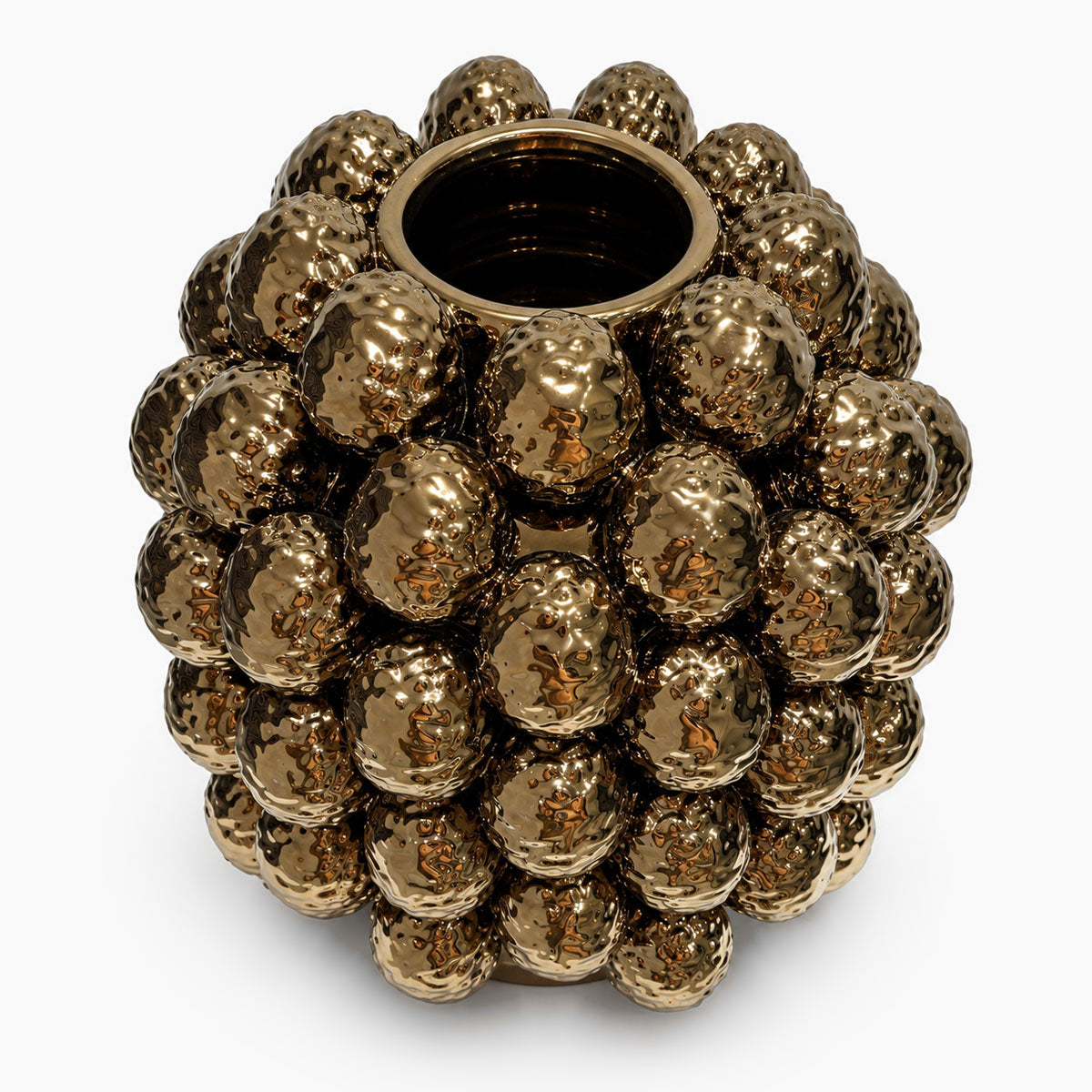 Pine Vaas Keramiek - Brons/Goud - H 23 cm