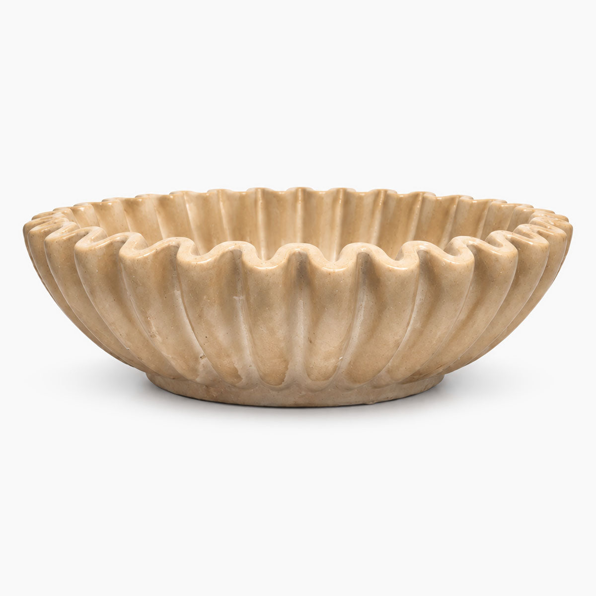 Ribbel Japandi Schaal Klein Aardewerk - Beige - ⌀ 25 cm