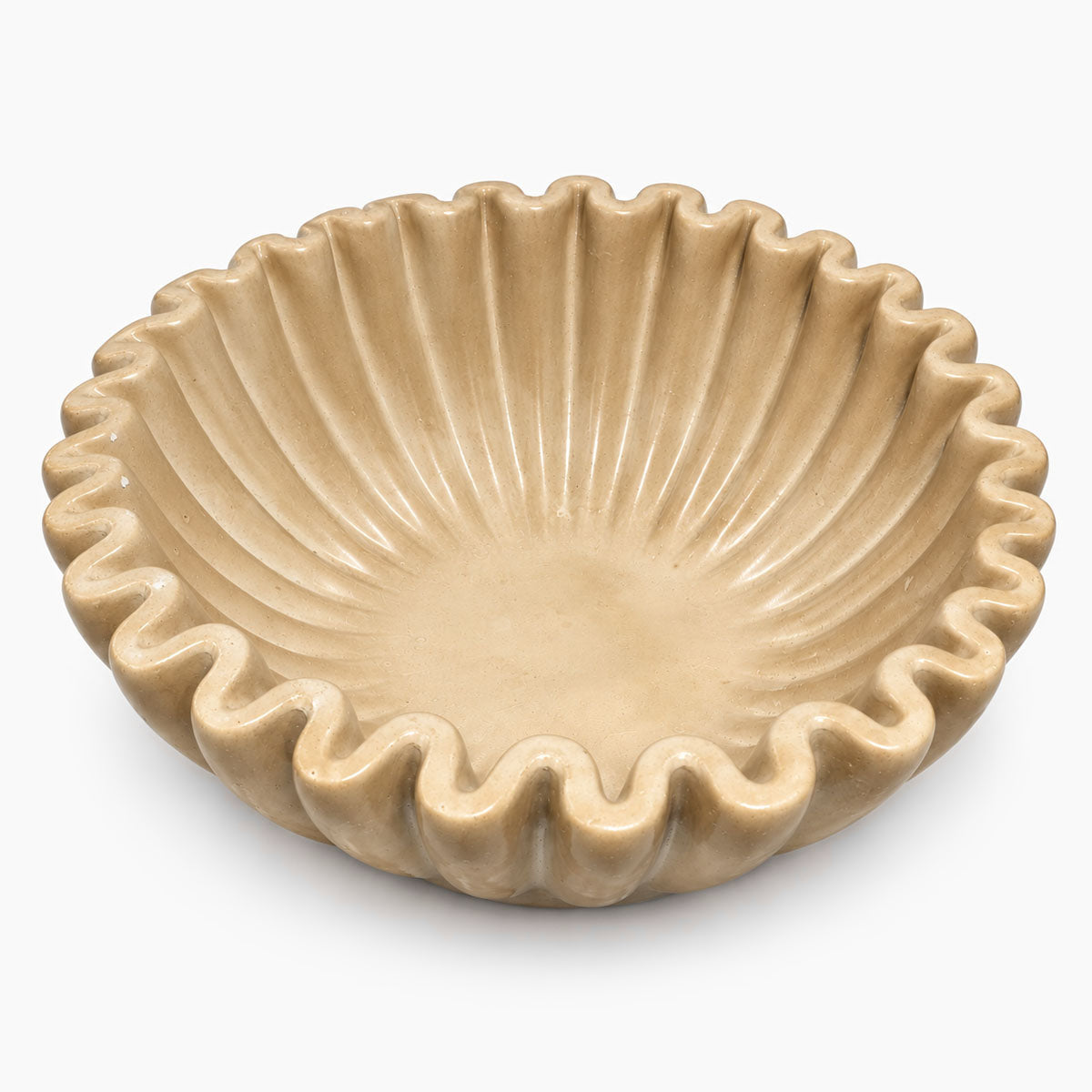 Ribbel Japandi Schaal Klein Aardewerk - Beige - ⌀ 25 cm